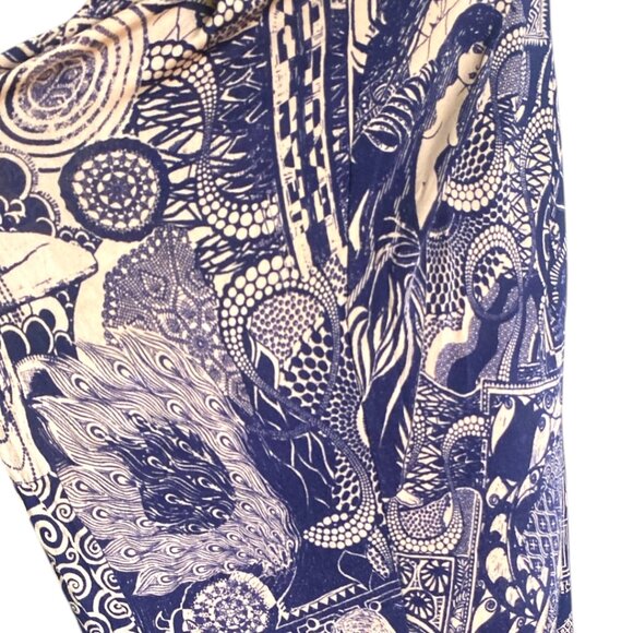 Jean Paul Gaultier Maille Femme Dress Crochet Tattoo Dress Size L Blue White JPG - Picture 10 of 14